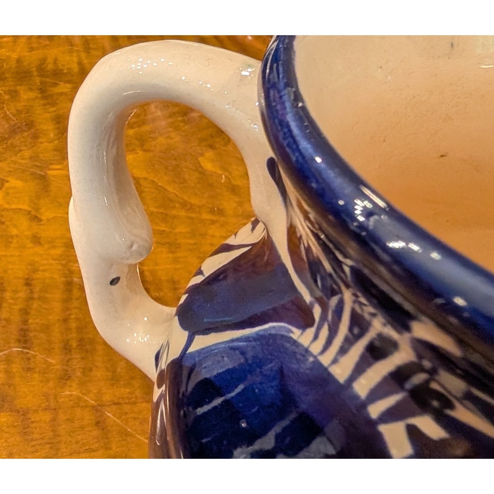 La Mexicana Talavera Taza Mexico Coffee Mug Set of 4 Brilliant Blue and White - Picture 9 of 9